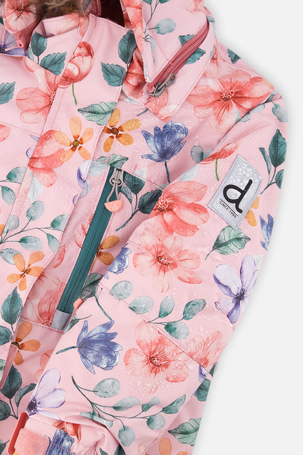 Two Piece Play Snowsuit Pink Vintage Floral Print - J10PG90_1J037