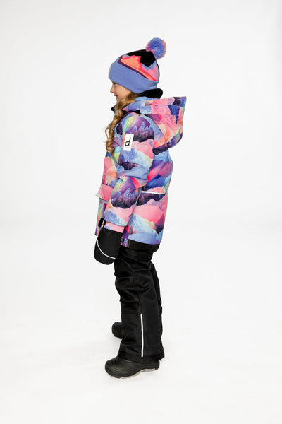 Two Piece Play Snowsuit Pink Mountain Print With Black Pants - J10PG93_09990