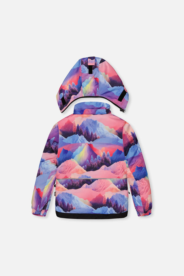 Two Piece Play Snowsuit Pink Mountain Print With Black Pants - J10PG93_09990