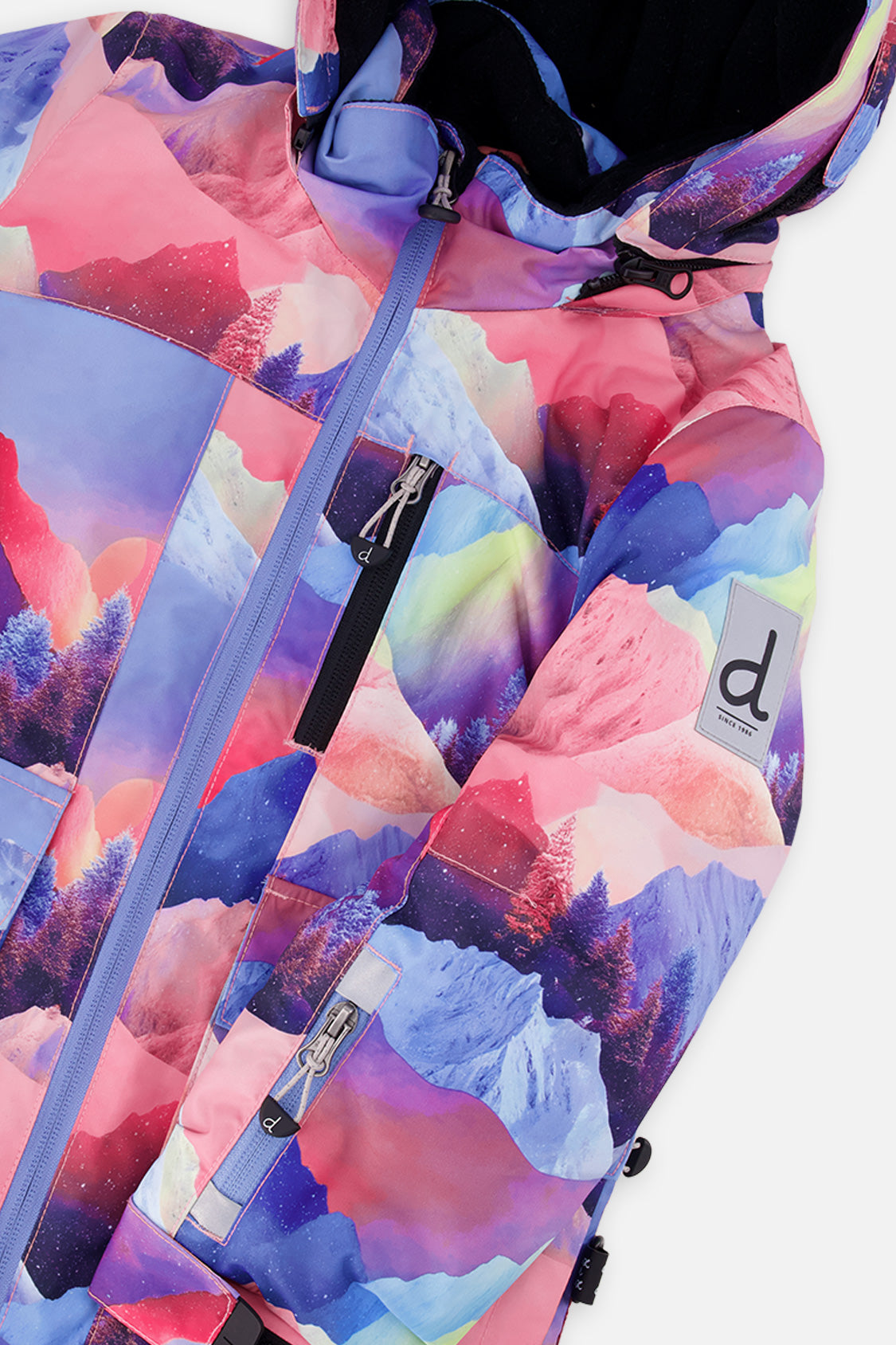 Two Piece Play Snowsuit Pink Mountain Print With Black Pants - J10PG93_09990