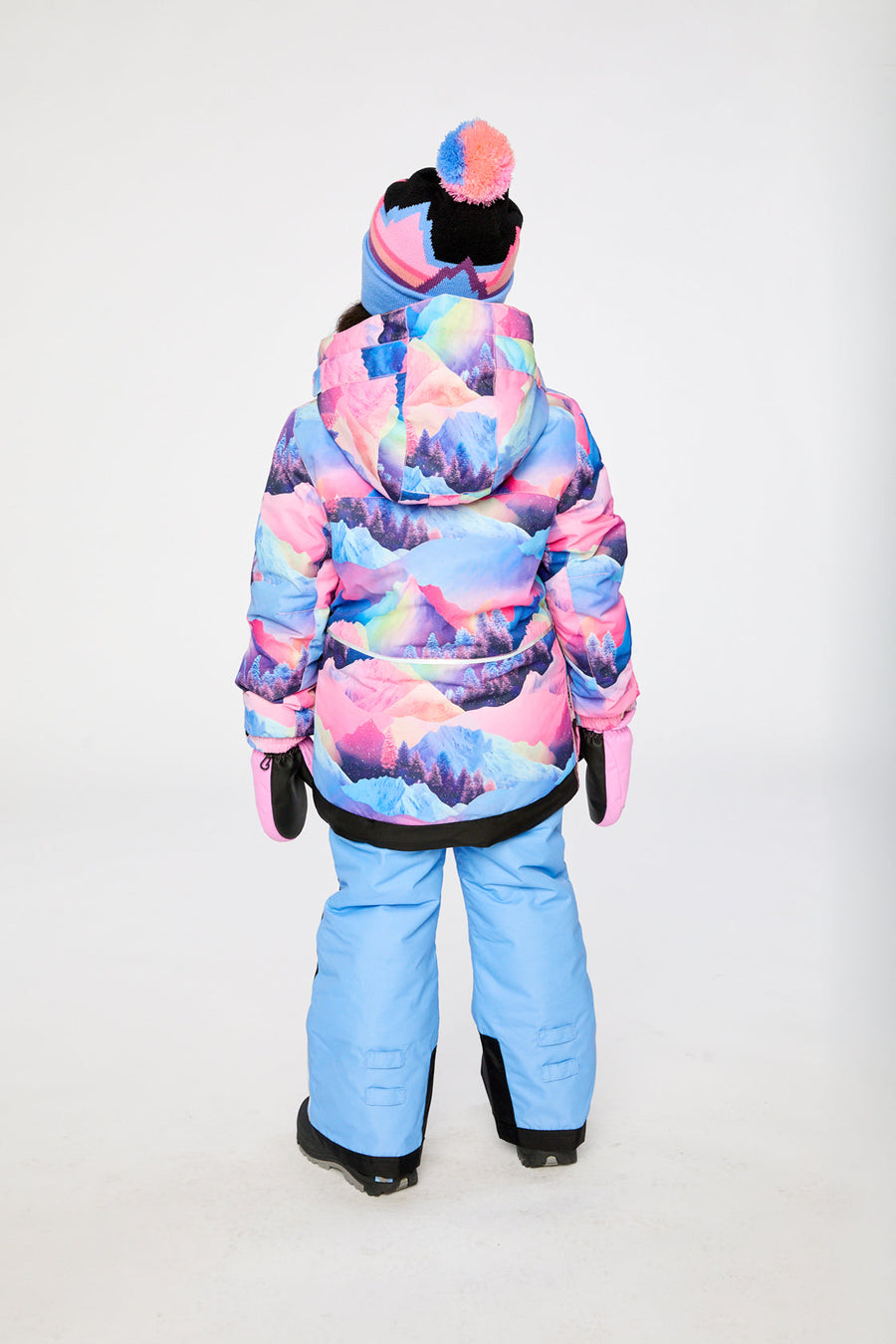 Two Piece Play Snowsuit Pink Mountain Print With Blue Pants - J10PG93_1J032