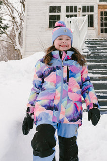 Two Piece Play Snowsuit Pink Mountain Print With Blue Pants - J10PG93_1J032
