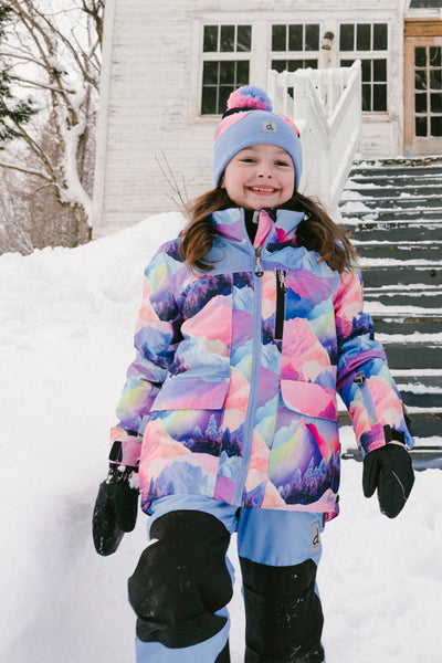 Two Piece Play Snowsuit Pink Mountain Print With Blue Pants - J10PG93_1J032