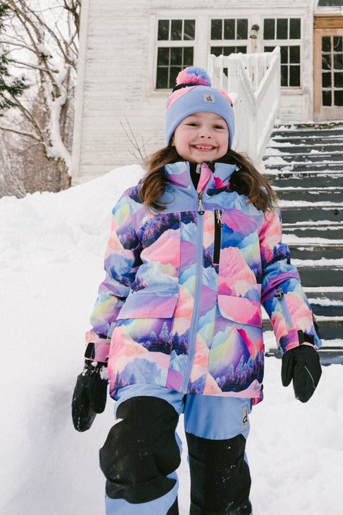 Two Piece Play Snowsuit Pink Mountain Print With Blue Pants - J10PG93_1J032