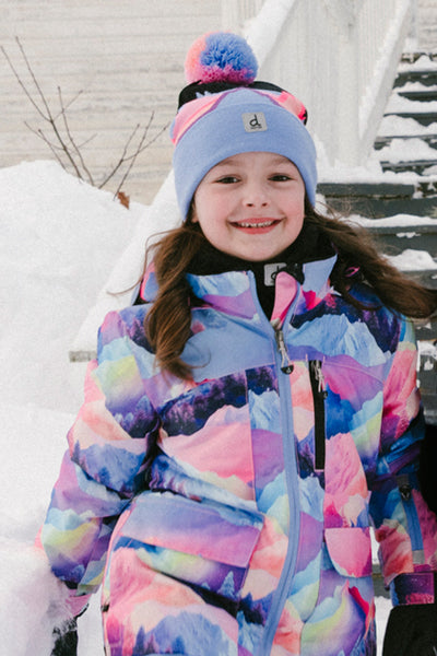 Two Piece Play Snowsuit Pink Mountain Print With Blue Pants - J10PG93_1J032