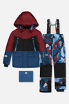 Two Piece Teknik Snowsuit Blue And Red Camouflage - J10TB51_04002