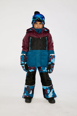 Two Piece Teknik Snowsuit Blue And Red Camouflage - J10TB51_04002