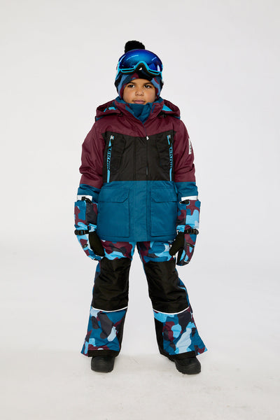 Two Piece Teknik Snowsuit Blue And Red Camouflage - J10TB51_04002