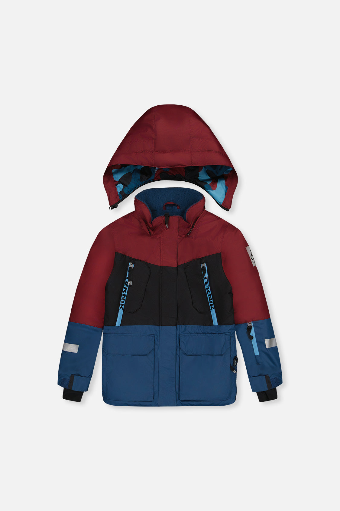Two Piece Teknik Snowsuit Blue And Red Camouflage - J10TB51_04002