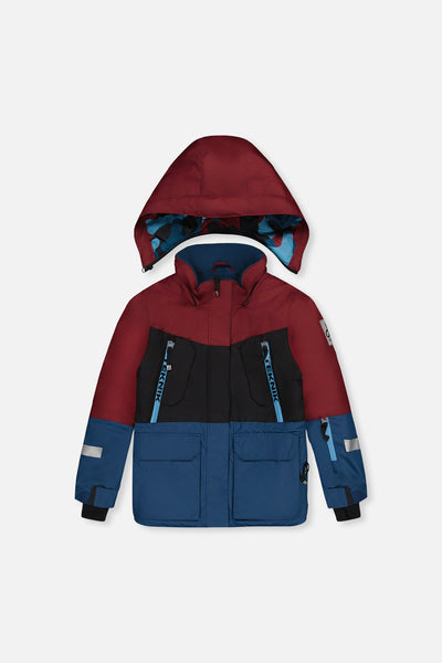 Two Piece Teknik Snowsuit Blue And Red Camouflage - J10TB51_04002
