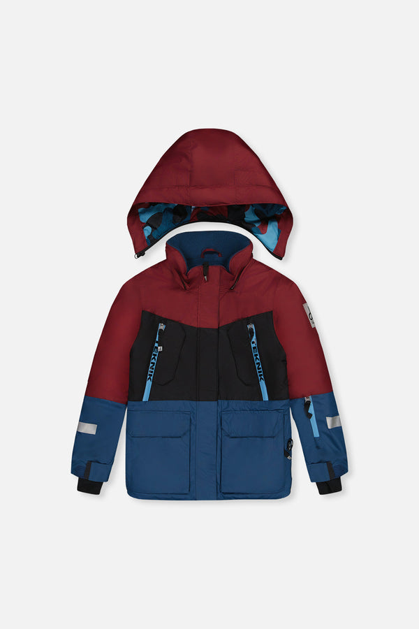 Two Piece Teknik Snowsuit Blue And Red Camouflage - J10TB51_04002