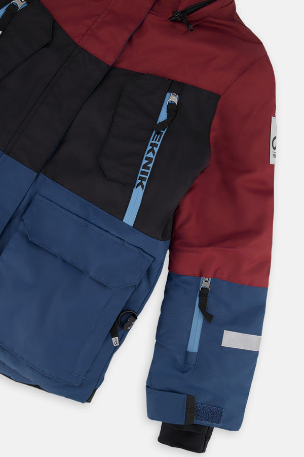 Two Piece Teknik Snowsuit Blue And Red Camouflage - J10TB51_04002