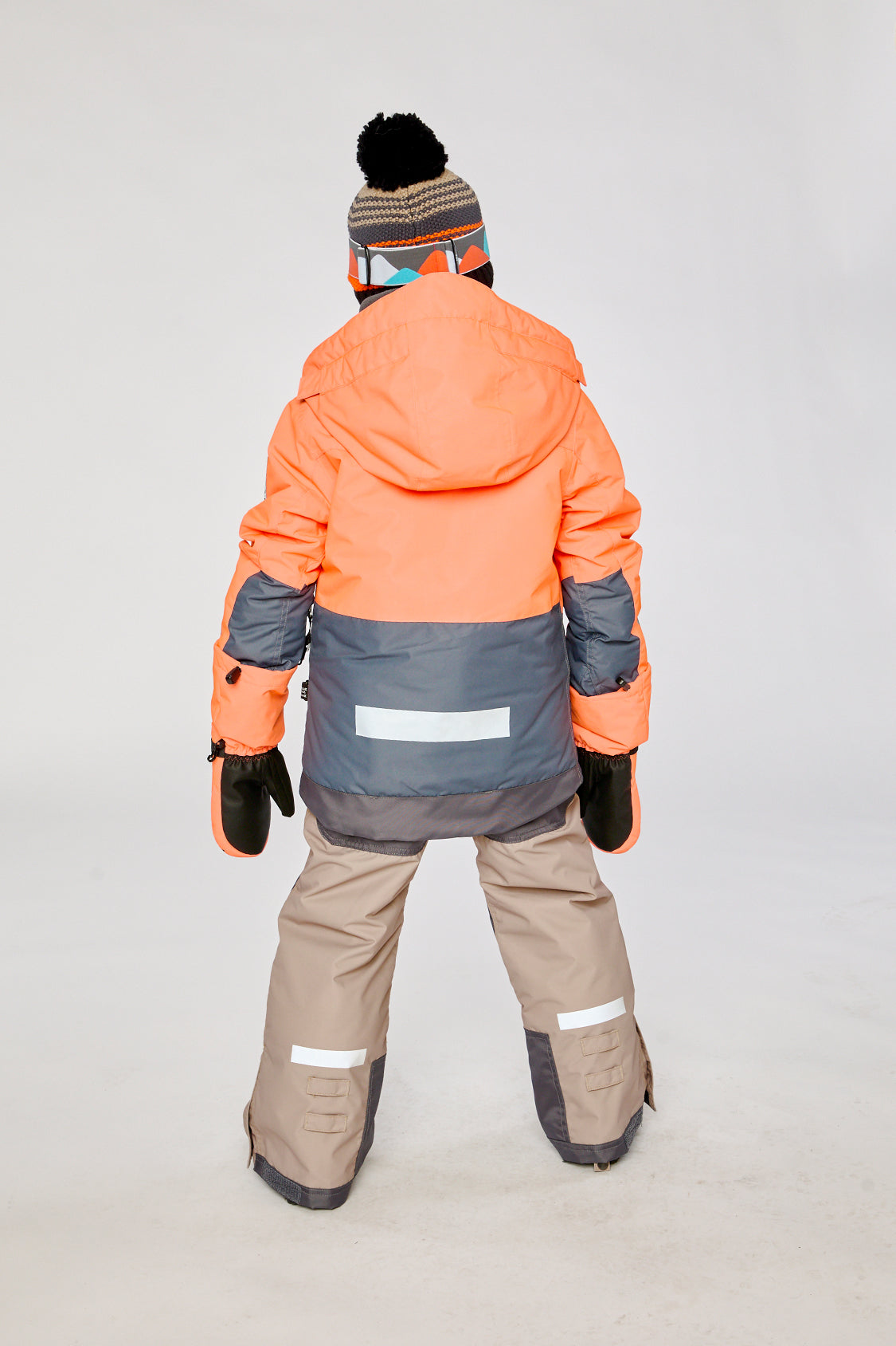 Two Piece Teknik Snowsuit Bright Orange Grey And Taupe - J10TB52_08950