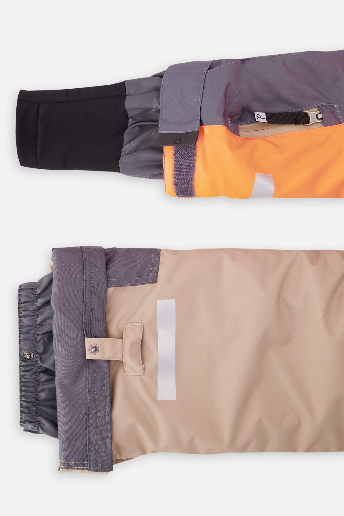 Two Piece Teknik Snowsuit Bright Orange Grey And Taupe - J10TB52_08950