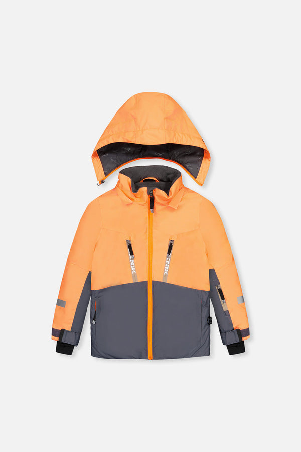 Two Piece Teknik Snowsuit Bright Orange Grey And Taupe - J10TB52_08950