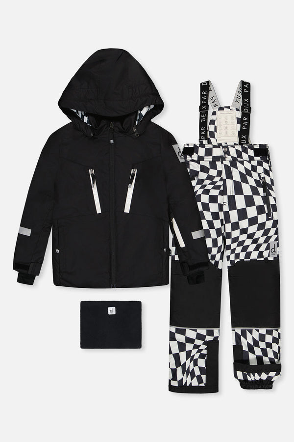 Two Piece Teknik Snowsuit Black And White - J10TB52_09990