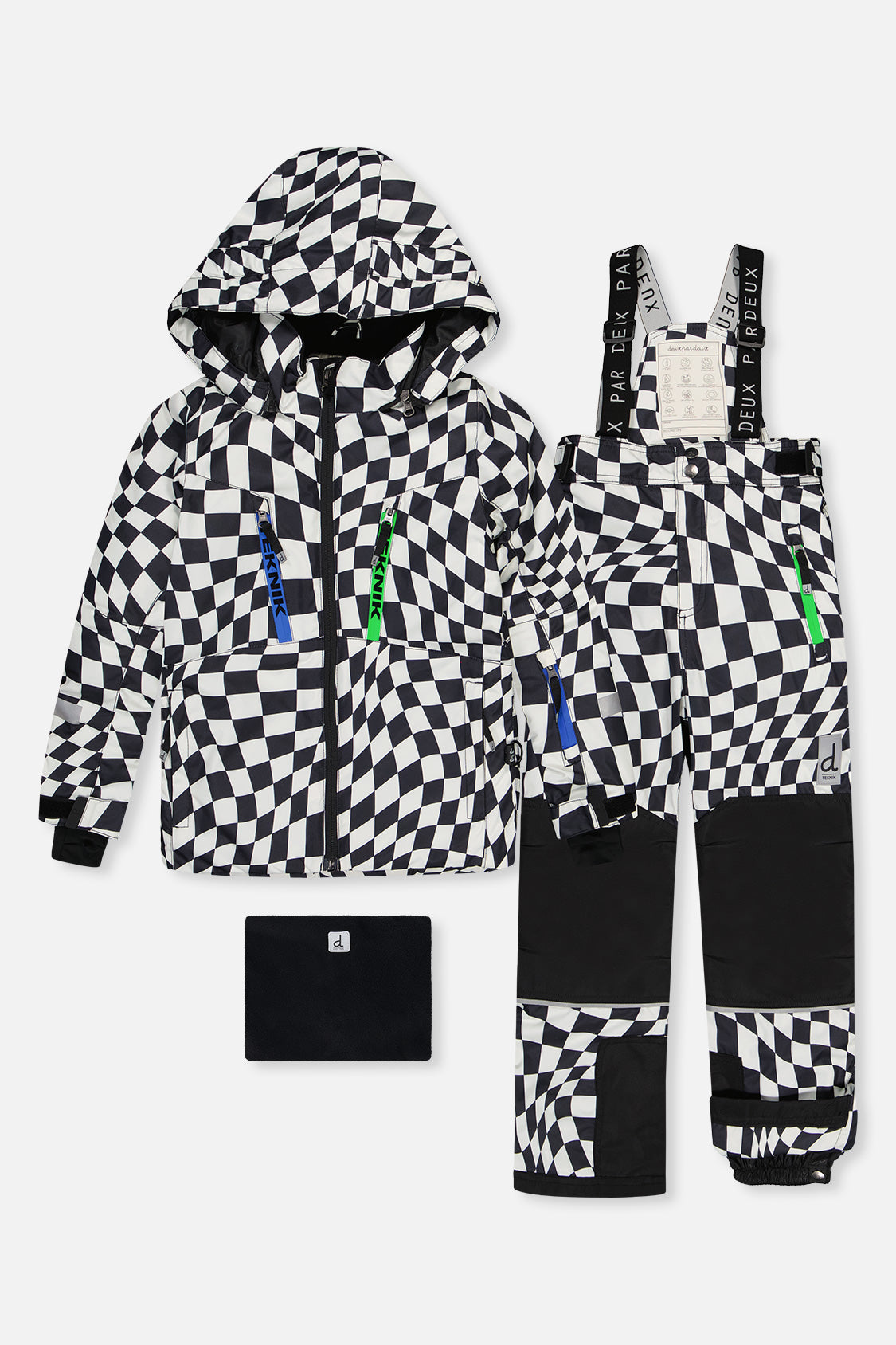Two Piece Teknik Snowsuit White Checkered Print - J10TB52_1J059