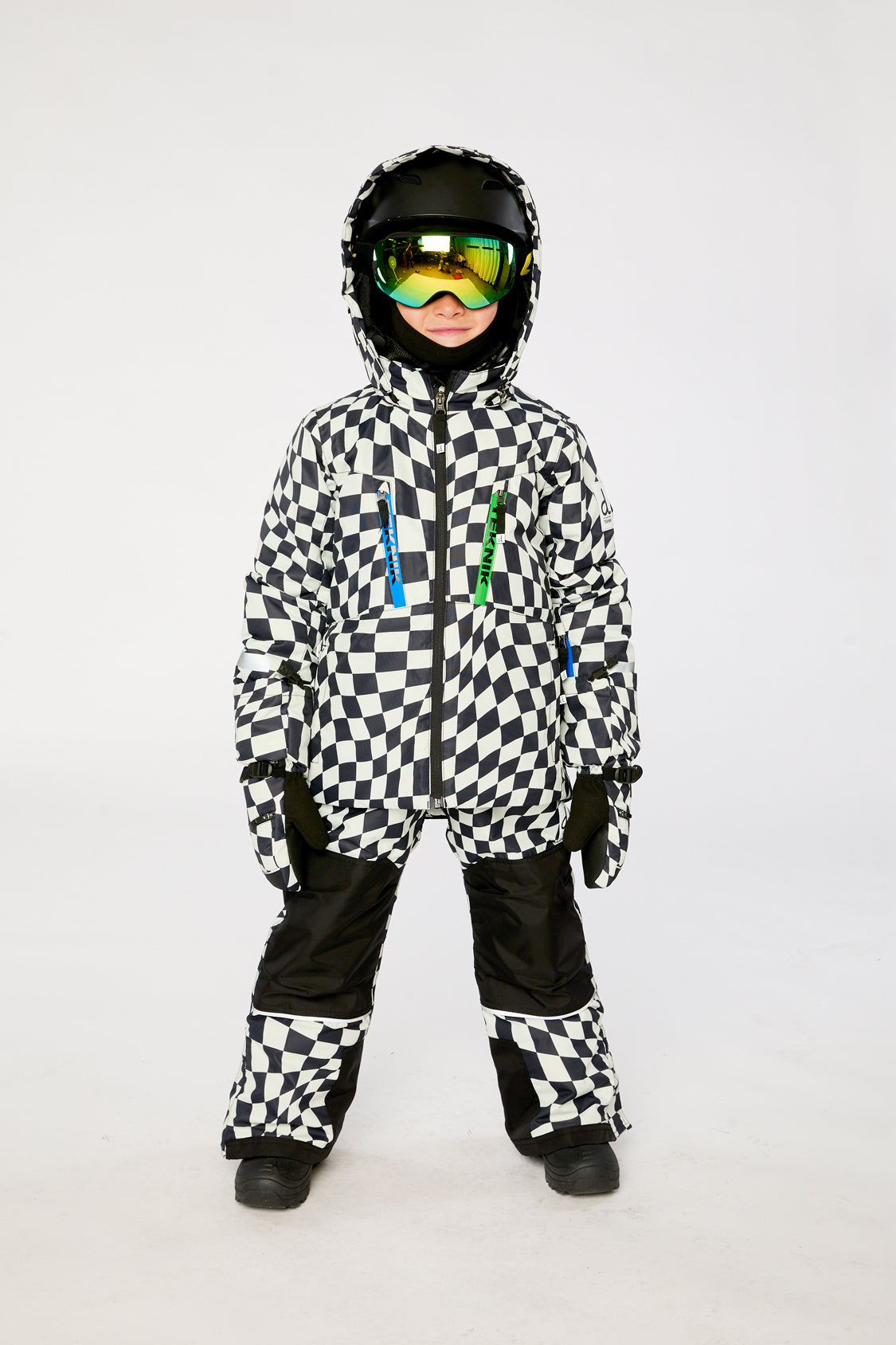 Two Piece Teknik Snowsuit White Checkered Print - J10TB52_1J059