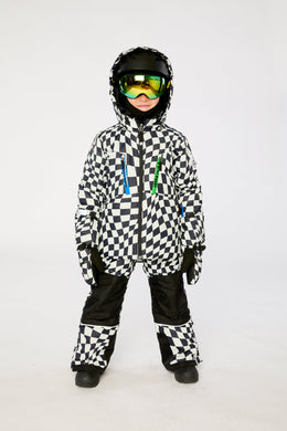 Two Piece Teknik Snowsuit White Checkered Print - J10TB52_1J059