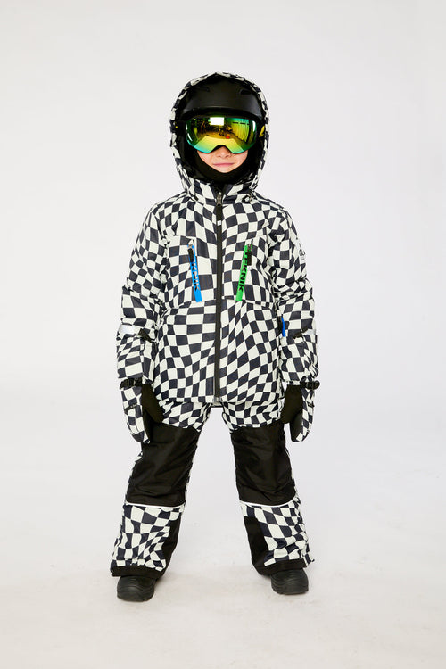 Two Piece Teknik Snowsuit White Checkered Print - J10TB52_1J059