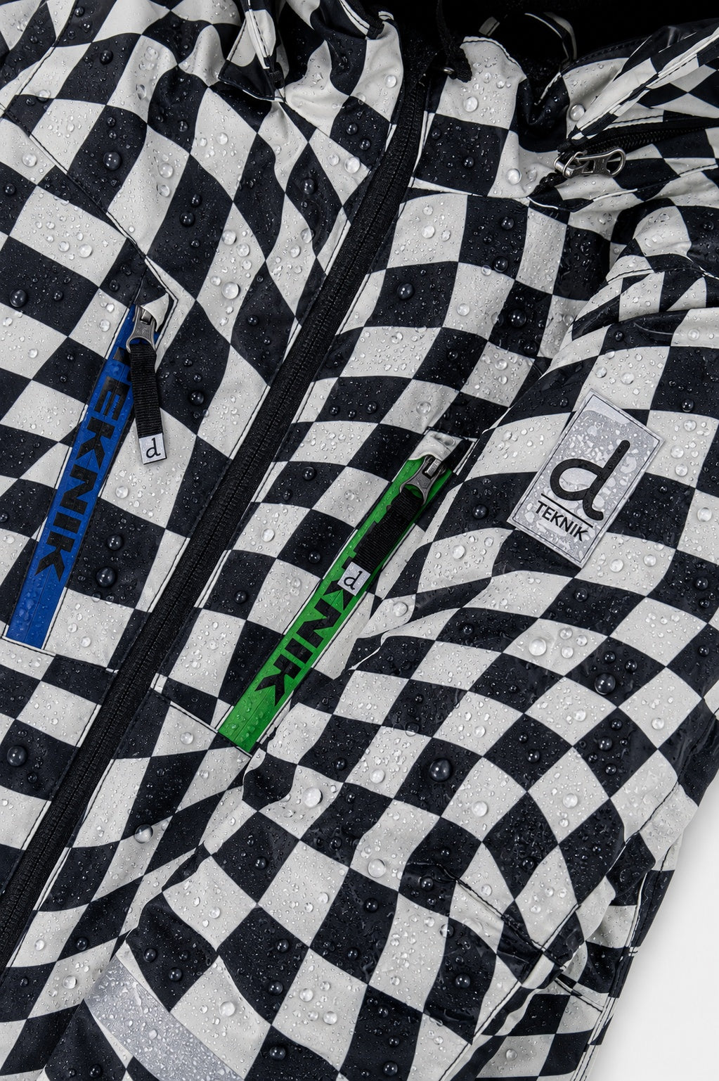 Two Piece Teknik Snowsuit White Checkered Print