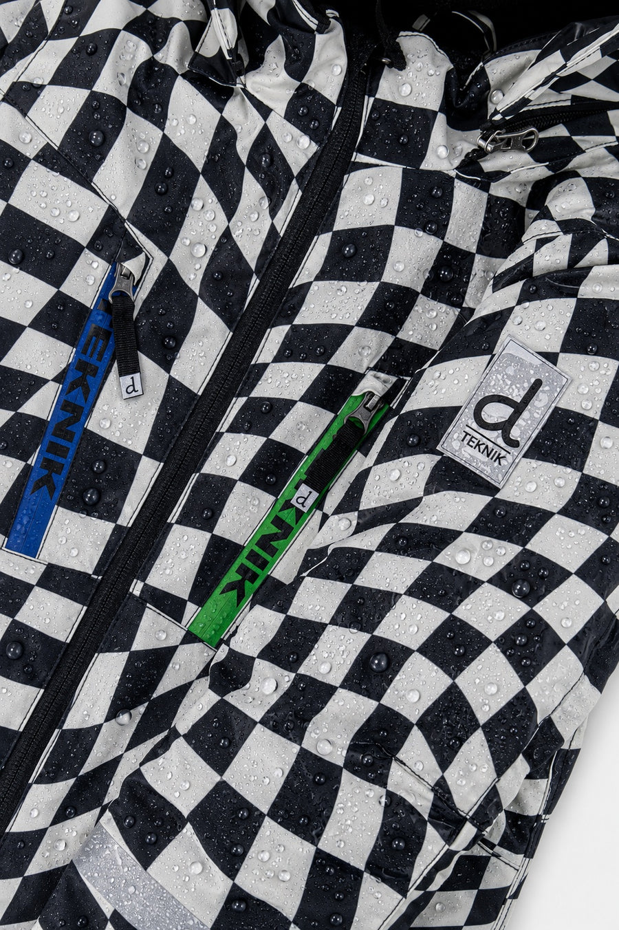 Two Piece Teknik Snowsuit White Checkered Print