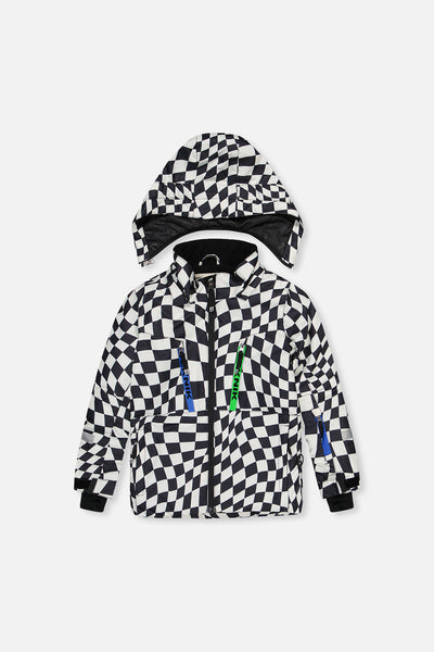 Two Piece Teknik Snowsuit White Checkered Print - J10TB52_1J059