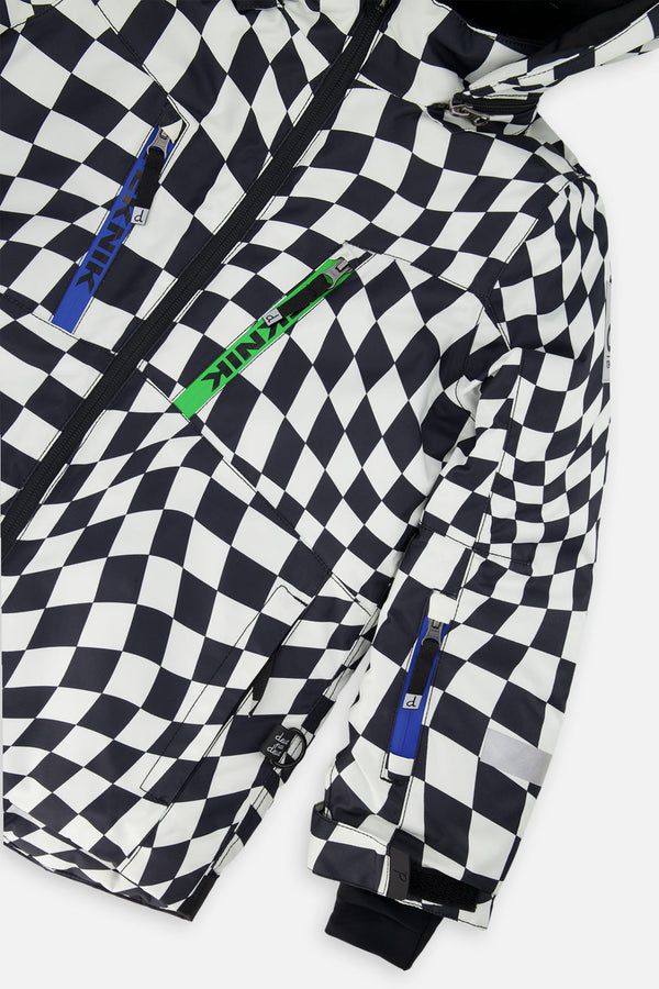 Two Piece Teknik Snowsuit White Checkered Print - J10TB52_1J059