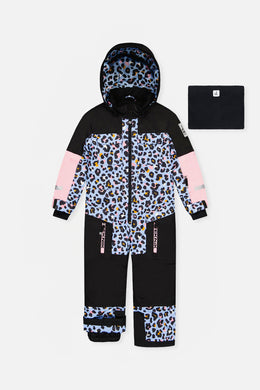 Kids One Piece Teknik Blue Leopard Print - J10TG73_1J027