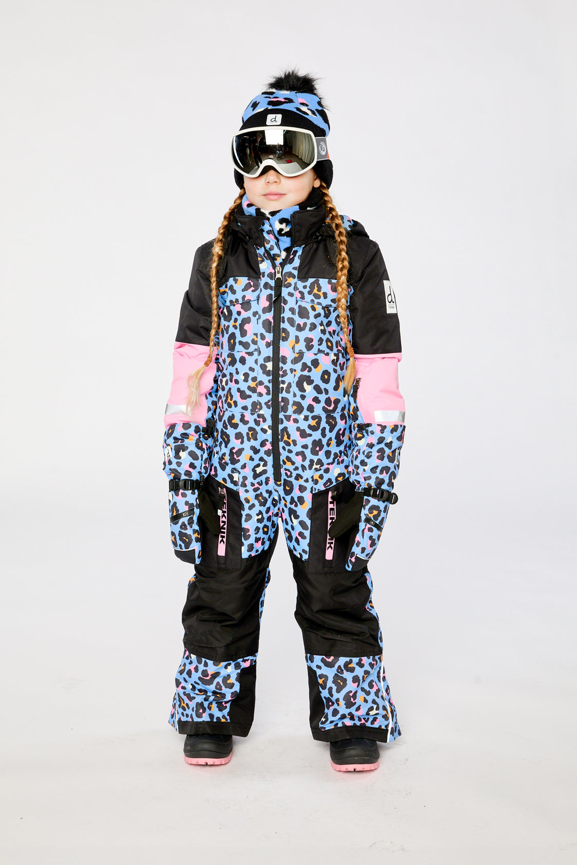 Kids One Piece Teknik Blue Leopard Print - J10TG73_1J027