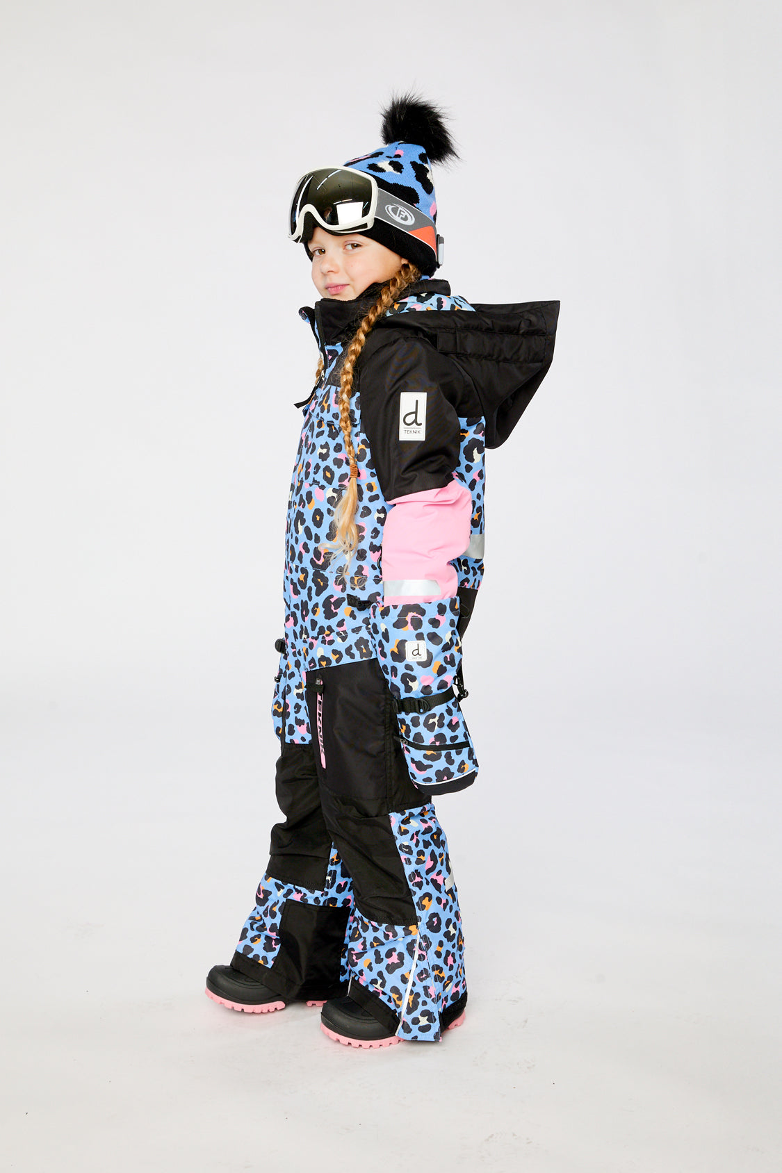 Kids One Piece Teknik Blue Leopard Print - J10TG73_1J027