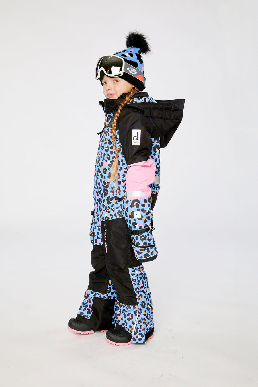 Kids One Piece Teknik Blue Leopard Print - J10TG73_1J027