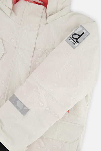 Two Piece Teknik Snowsuit Off-White And Pink With Black Pants