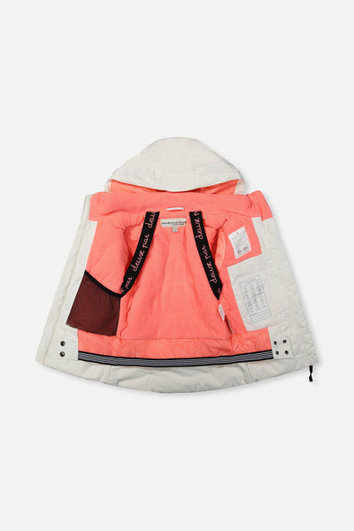 Two Piece Teknik Snowsuit Off-White And Pink With Black Pants