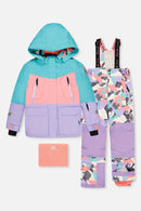 Two Piece Teknik Snowsuit Turquoise Orange And Mauve - J10TG92_02820