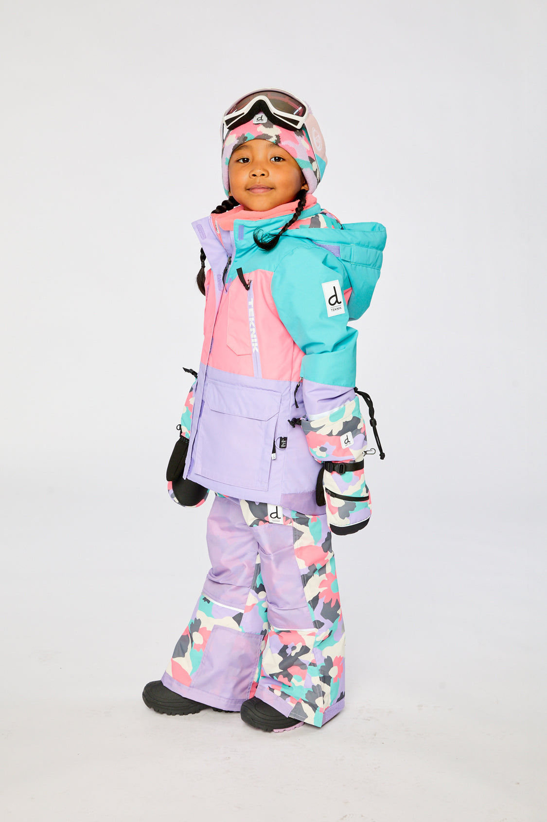 Two Piece Teknik Snowsuit Turquoise Orange And Mauve - J10TG92_02820
