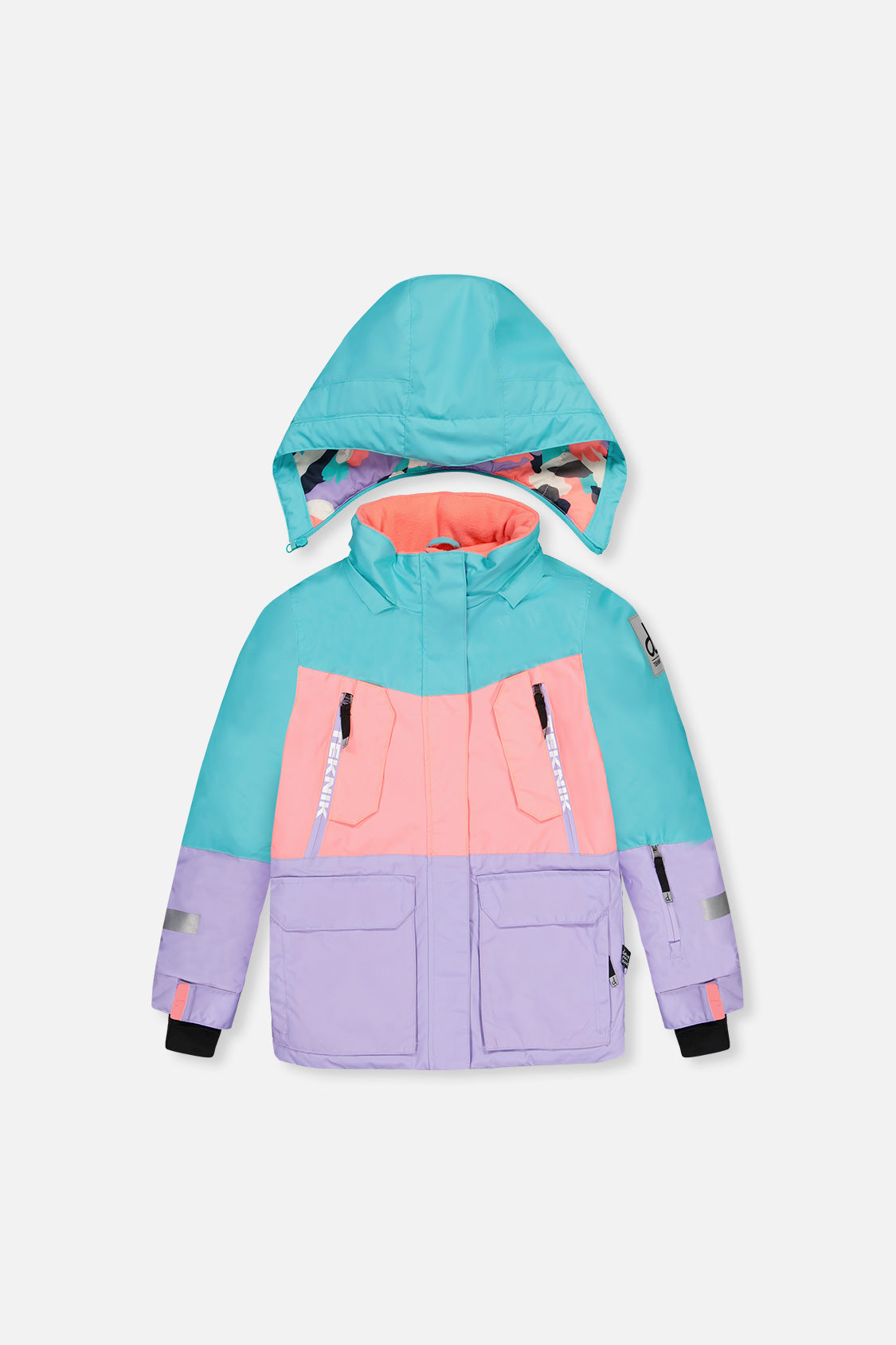 Two Piece Teknik Snowsuit Turquoise Orange And Mauve - J10TG92_02820