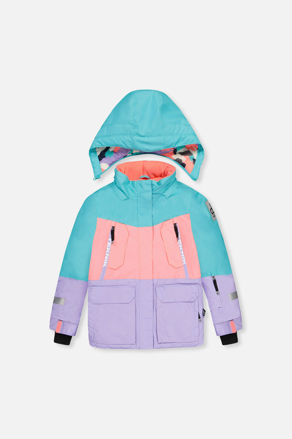 Two Piece Teknik Snowsuit Turquoise Orange And Mauve - J10TG92_02820