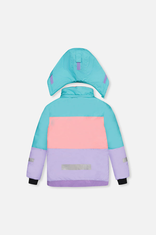 Two Piece Teknik Snowsuit Turquoise Orange And Mauve - J10TG92_02820