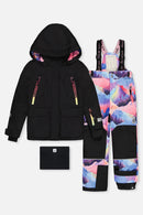 Two Piece Teknik Snowsuit Pink Print With Blue Mountains - J10TG92_09990