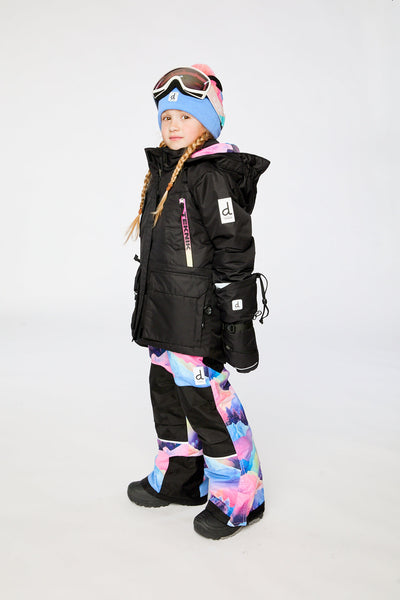 Two Piece Teknik Snowsuit Pink Print With Blue Mountains - J10TG92_09990