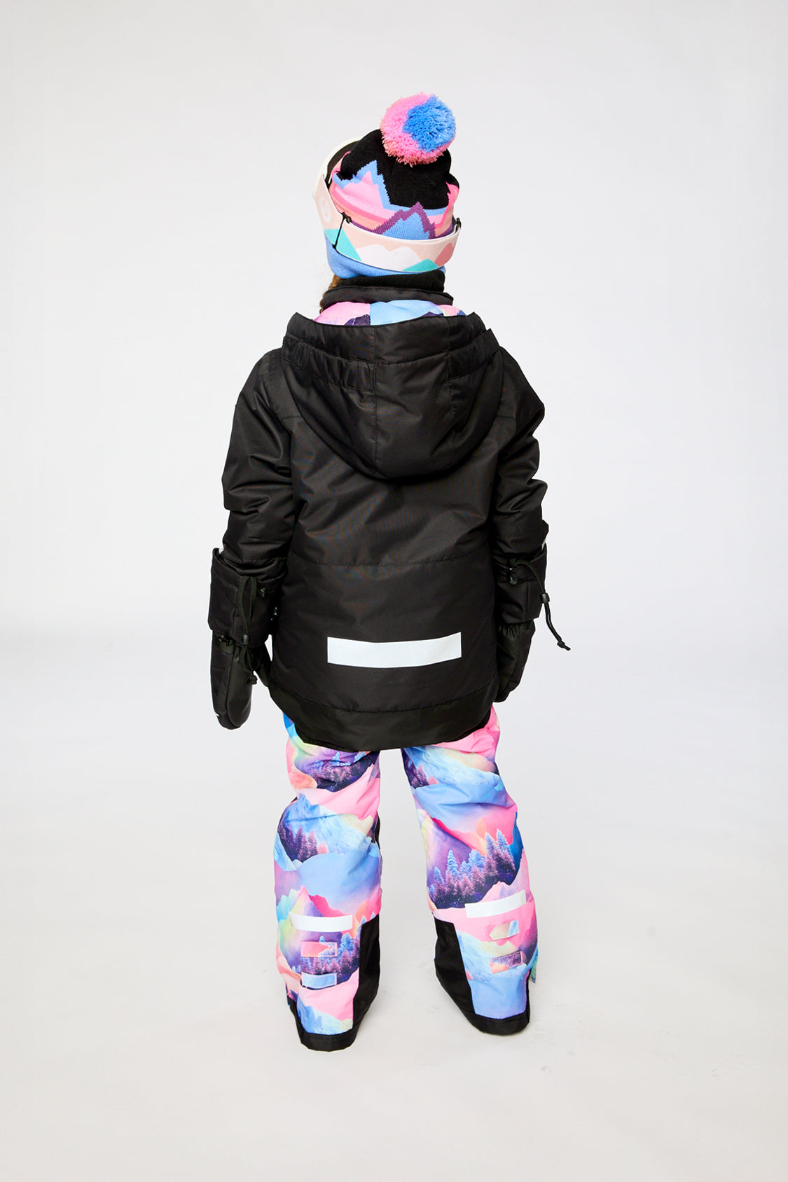 Two Piece Teknik Snowsuit Pink Print With Blue Mountains - J10TG92_09990