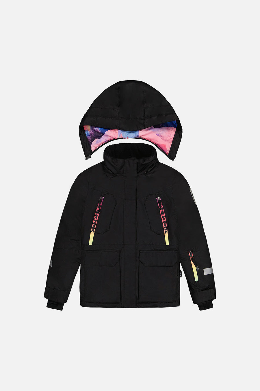 Two Piece Teknik Snowsuit Pink Print With Blue Mountains - J10TG92_09990