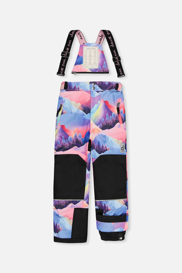 Two Piece Teknik Snowsuit Pink Print With Blue Mountains - J10TG92_09990