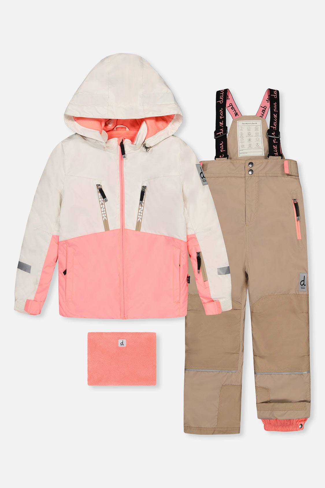 Two Piece Teknik Snowsuit Off-White And Pink - J10TG93_01880