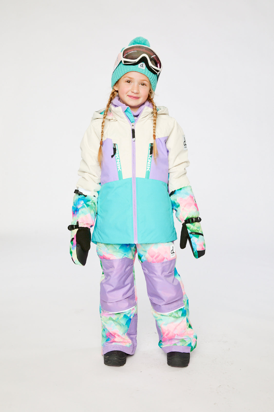 Two Piece Teknik Snowsuit Multicolored With A Diamond Pattern - J10TG93_05130