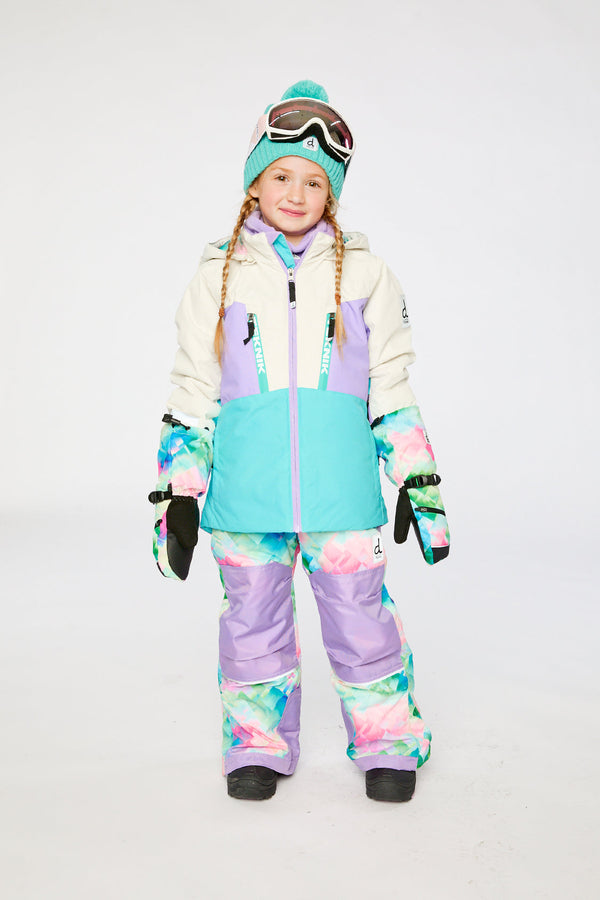Two Piece Teknik Snowsuit Multicolored With A Diamond Pattern - J10TG93_05130