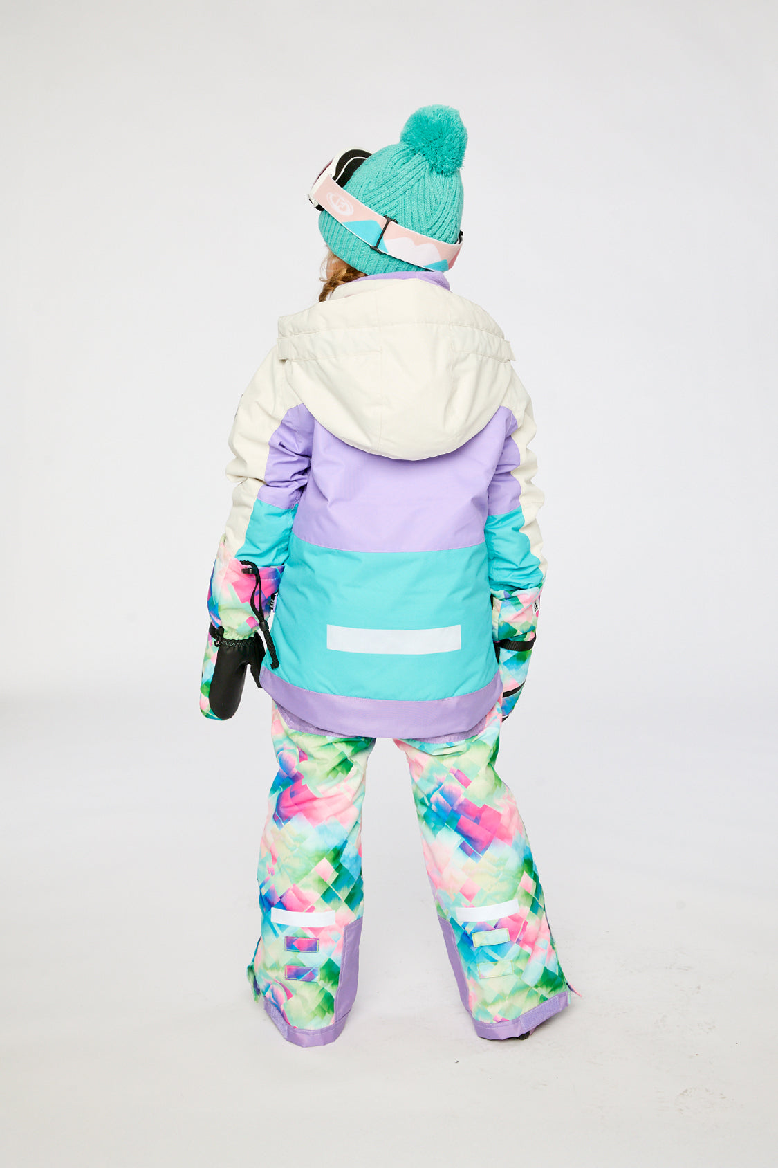 Two Piece Teknik Snowsuit Multicolored With A Diamond Pattern - J10TG93_05130