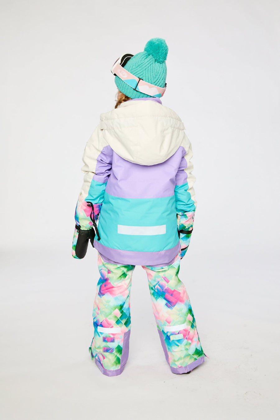 Two Piece Teknik Snowsuit Multicolored With A Diamond Pattern - J10TG93_05130