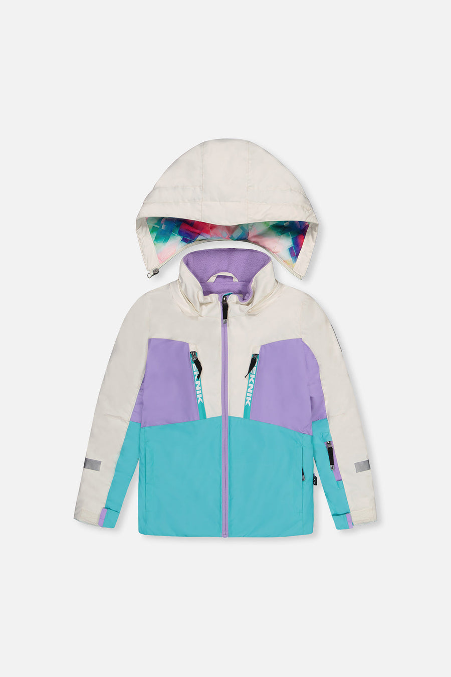 Two Piece Teknik Snowsuit Multicolored With A Diamond Pattern - J10TG93_05130